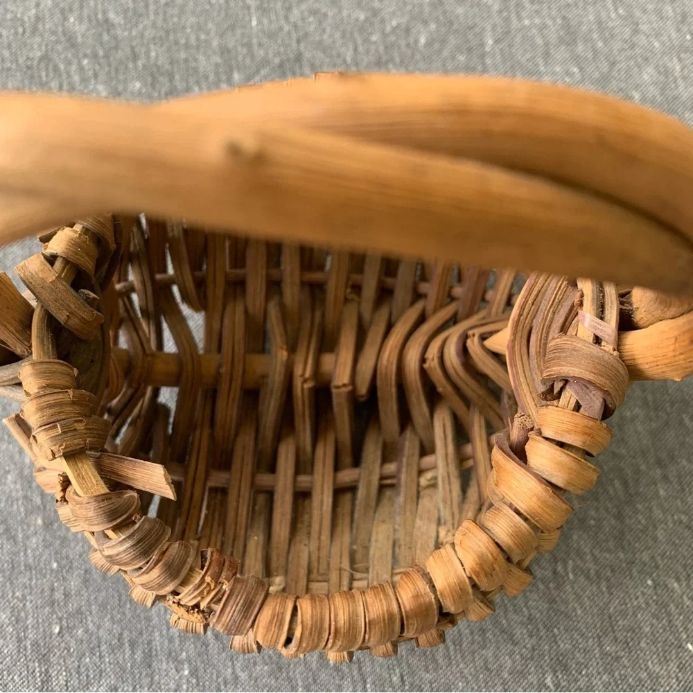 Splint Oak Basket Antique Primitive Fruit Gathering Farmhouse Farm Split